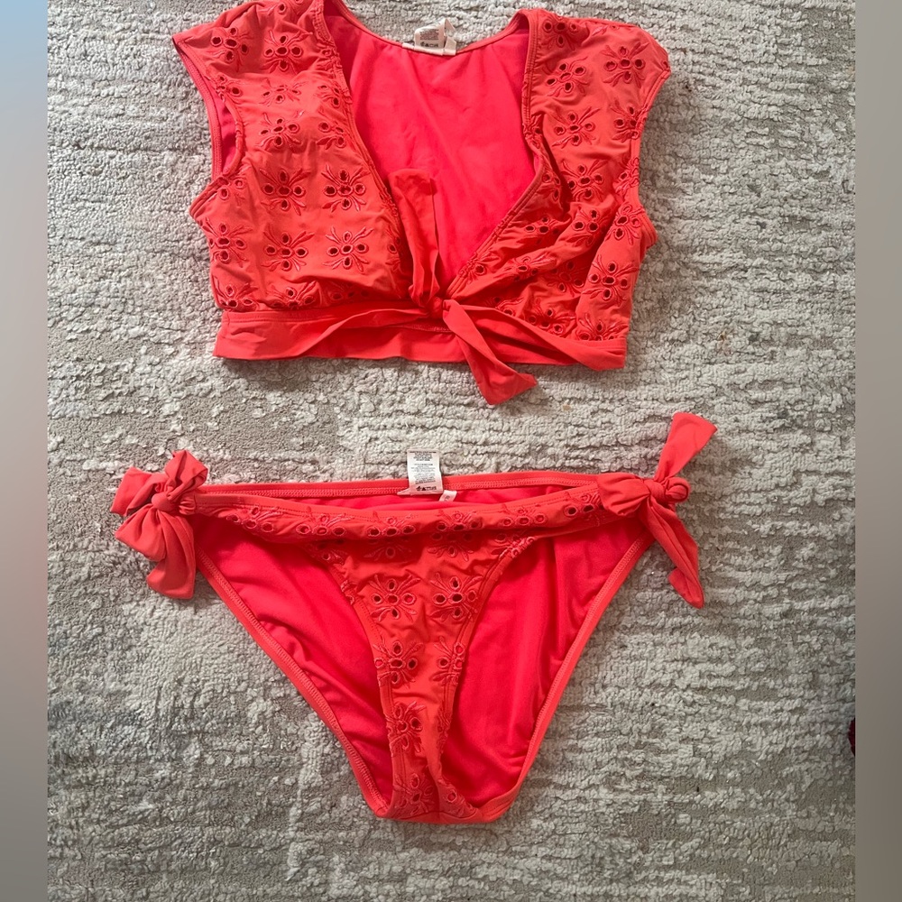 Bleu Rod Beattie Orange Eyelet Bikini Set 🌴🌴🌴